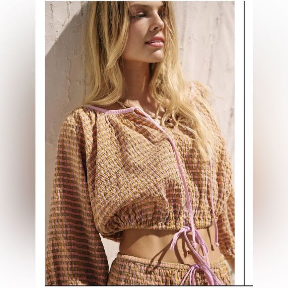 NWOT Free-Est by Free People Clara Plaid Top - Picture 3 of 10